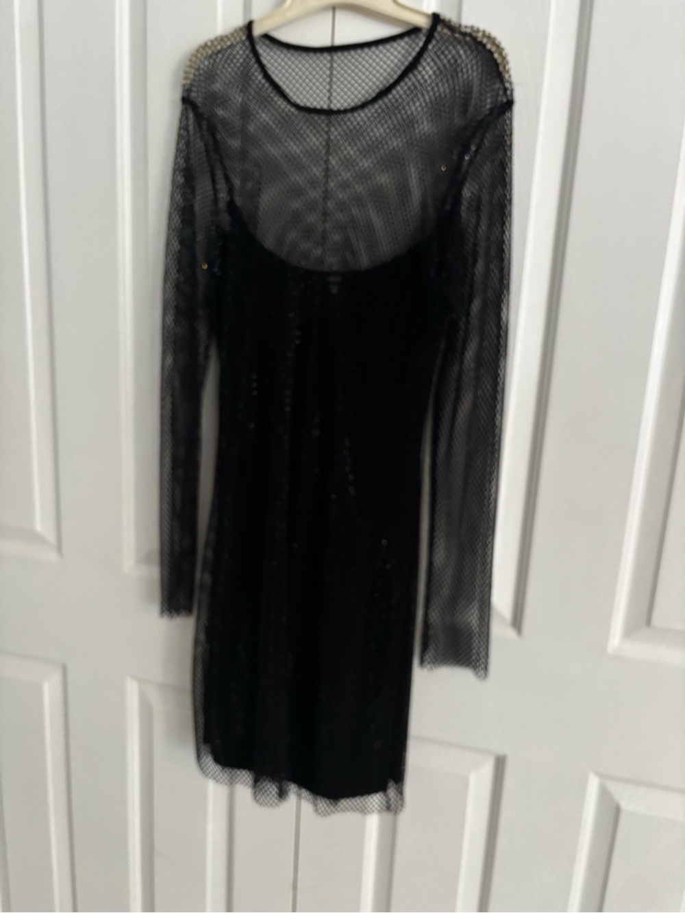 Aqua Black Long Sleeve Dress